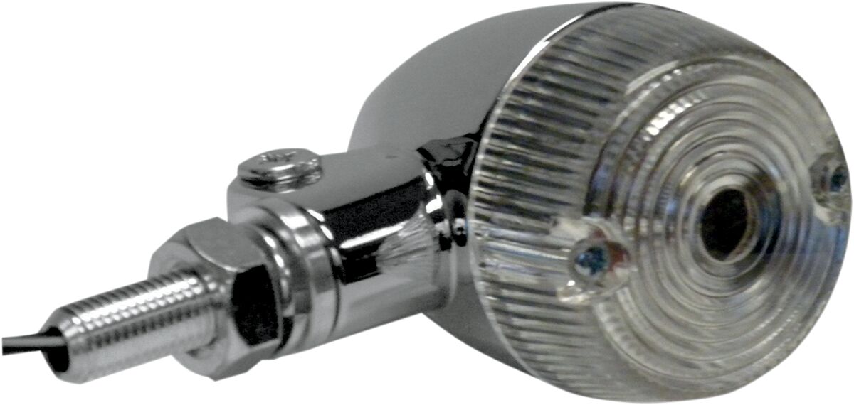 MARKER LIGHT ROUND ALUMINUM CHROME CLEAR