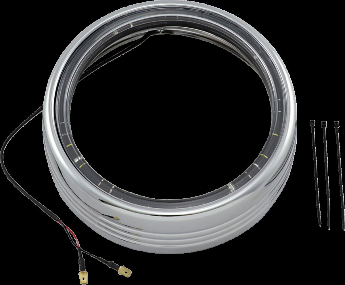 LED HALO HEADLIGHT TRIM RING 7" TOURING CHROME