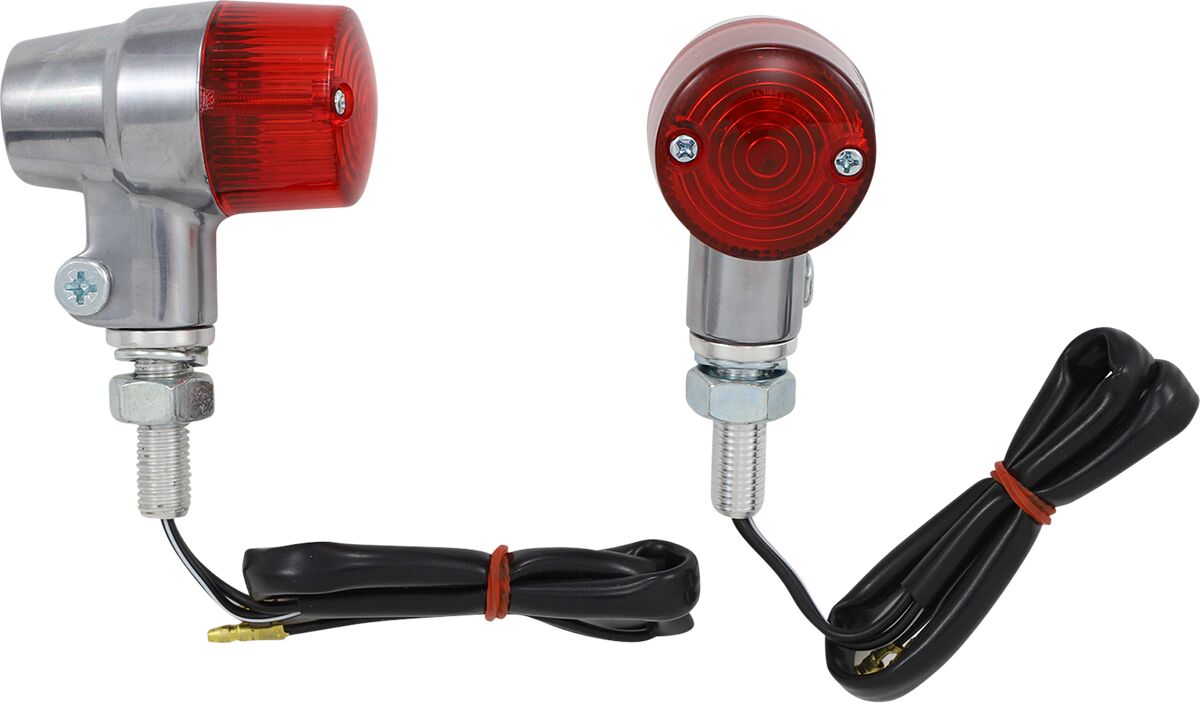 MARKER LIGHT ROUND #3 ALUMINUM POLISHED BODY RED LENS