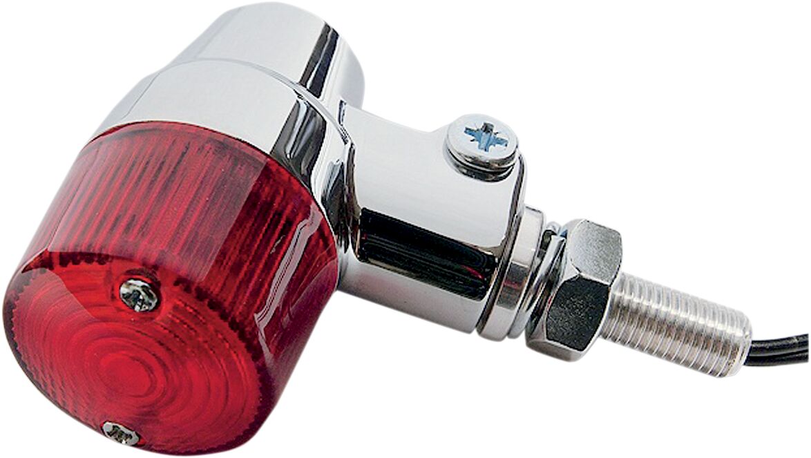 MARKER LIGHT ROUND #3 ALUMINUM CHROME BODY RED LENS