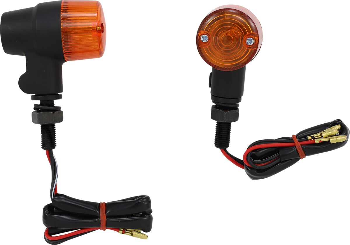 MARKER LIGHT ROUND #3 ALUMINUM BLACK BODY AMBER LENS