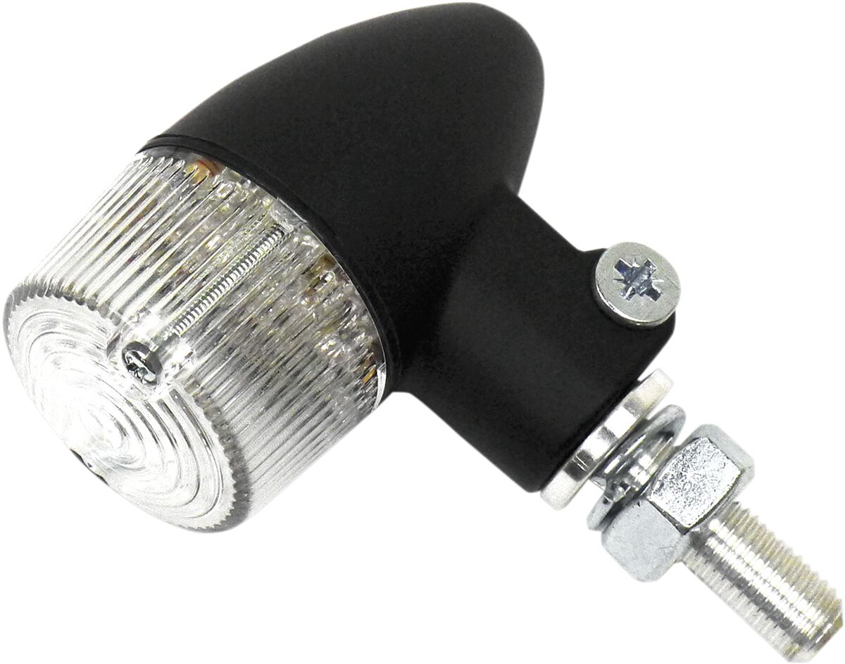 MARKER LED LIGHT ALUMINUM 2 WIRE ROUND #2 BLACK BODY CLEAR LENS