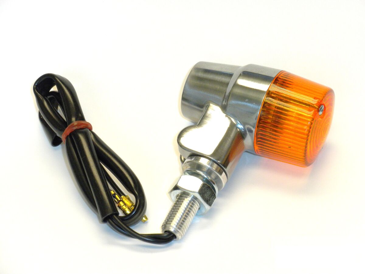 MARKER LIGHT E-MARK ALUMINUM POLISHED BODY AMBER LENS