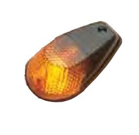 MARKER LIGHT E-MARK FLUSH MOUNT BLACK BODY AMBER LENS