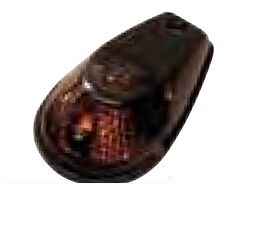 MARKER LIGHT E-MARK FLUSH MOUNT BLACK BODY SMOKE LENS