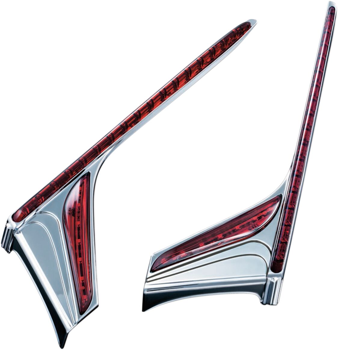 VERTICAL REAR LED LIGHT STRIPS WITH RED LENSES CHROME