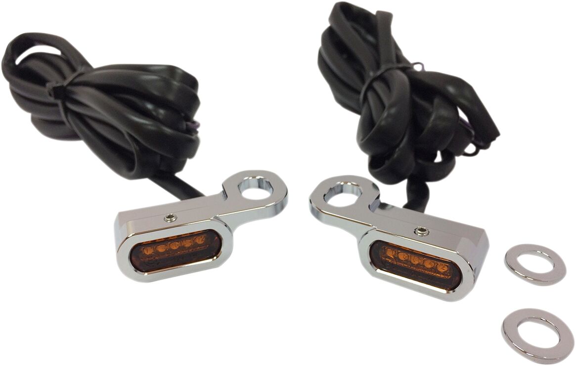 LIGHTS MARKER HANDLEBAR CHROME/AMBER LED