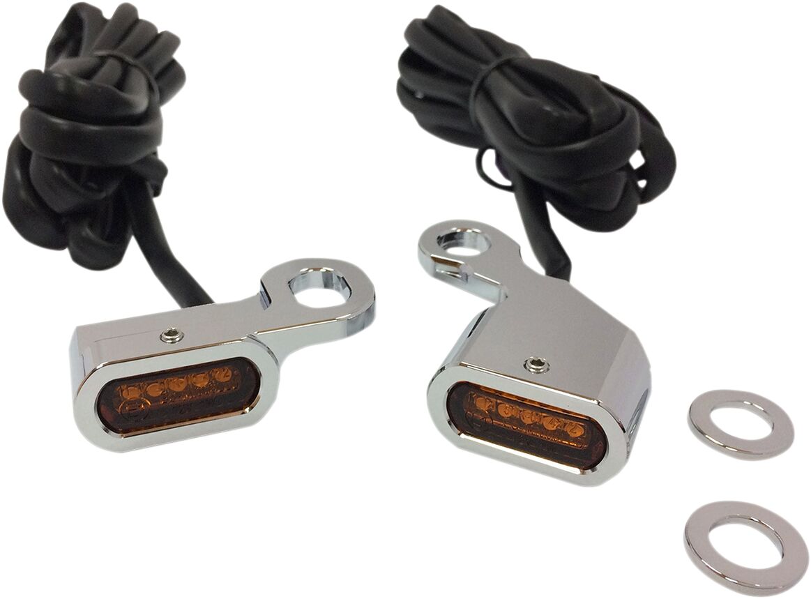 LIGHTS MARKER HANDLEBAR CHROME/AMBER LED