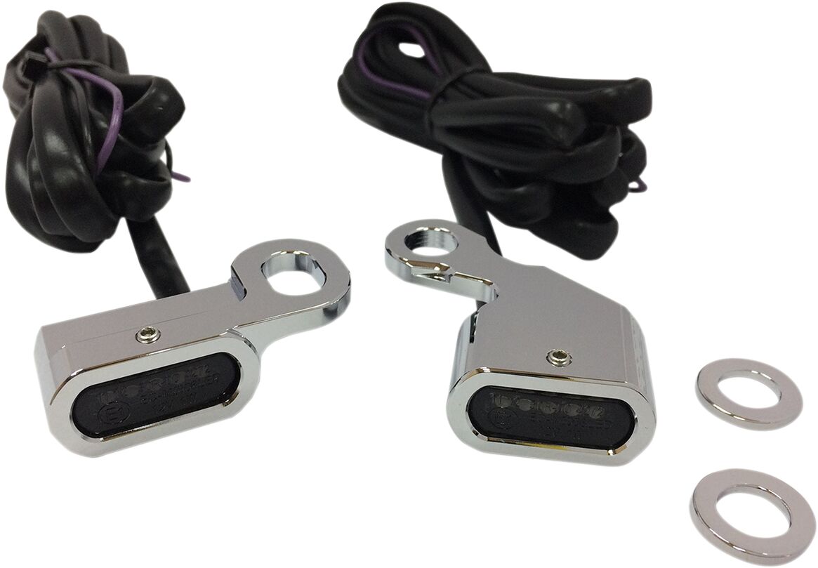 LIGHTS MARKER HANDLEBAR CHROME/SMOKE LED