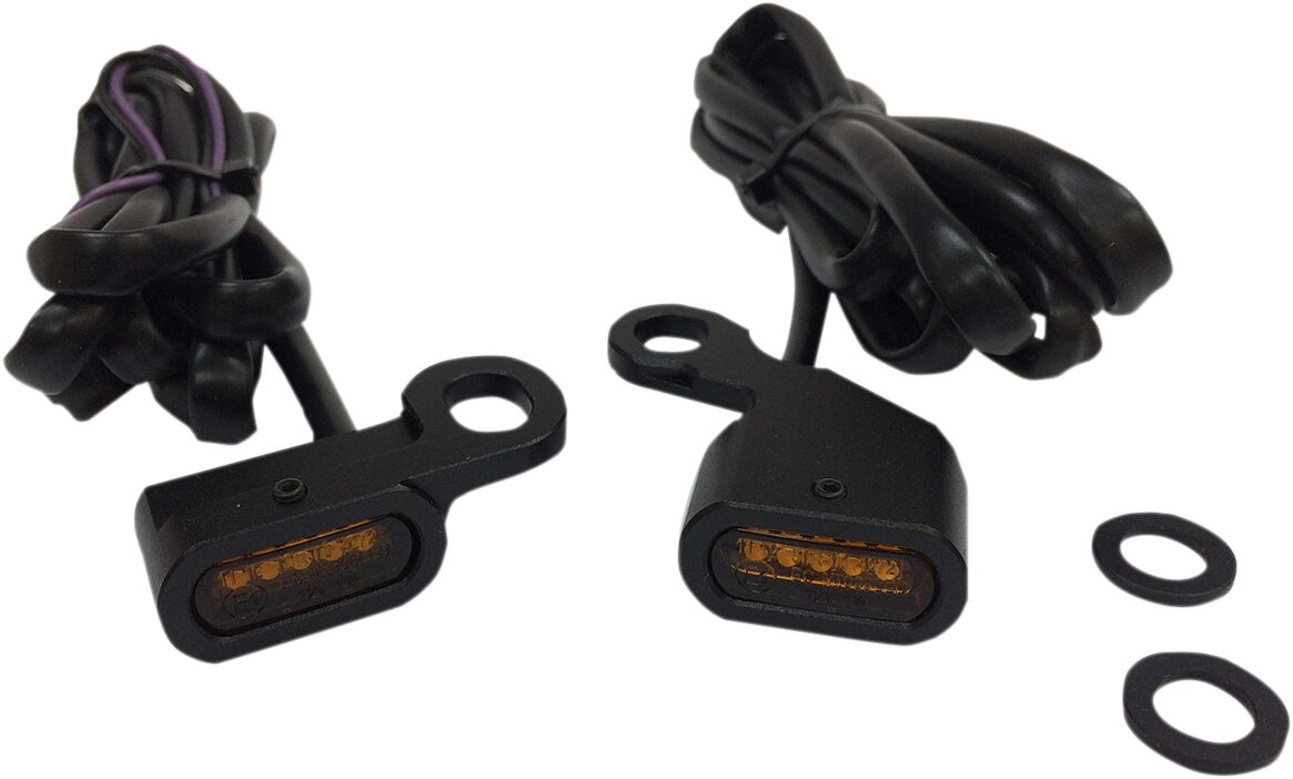 LIGHTS MARKER HANDLEBAR BLACK/AMBER LED
