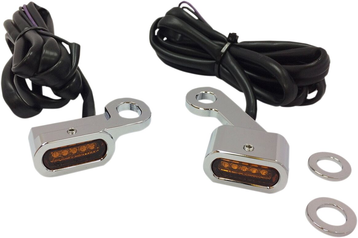LIGHTS MARKER HANDLEBAR CHROME/AMBER LED