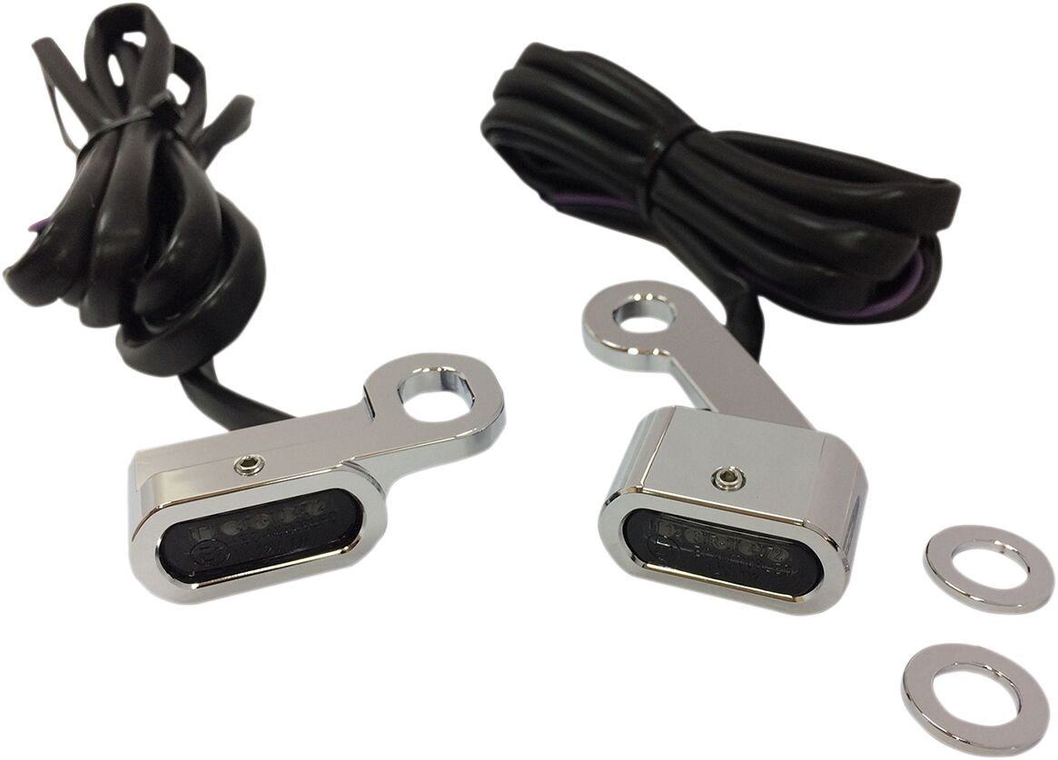 LIGHTS MARKER HANDLEBAR CHROME/SMOKE LED