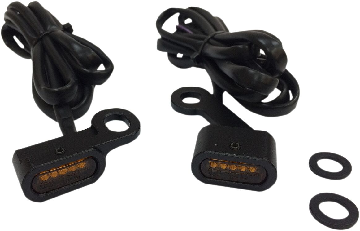 LIGHTS MARKER HANDLEBAR BLACK/AMBER LED