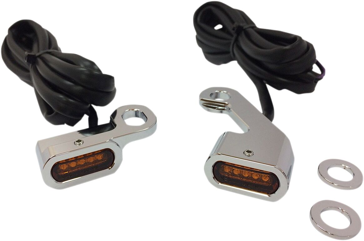 LIGHTS MARKER HANDLEBAR CHROME/AMBER LED