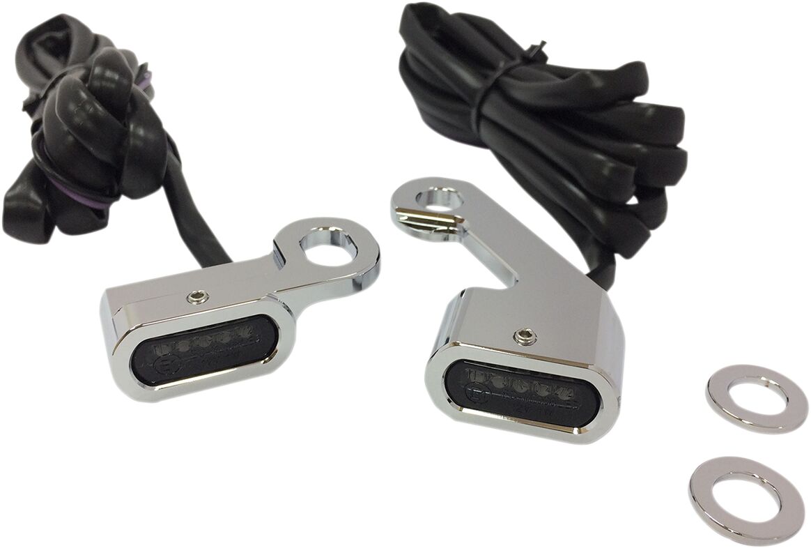 LIGHTS MARKER HANDLEBAR CHROME/SMOKE LED
