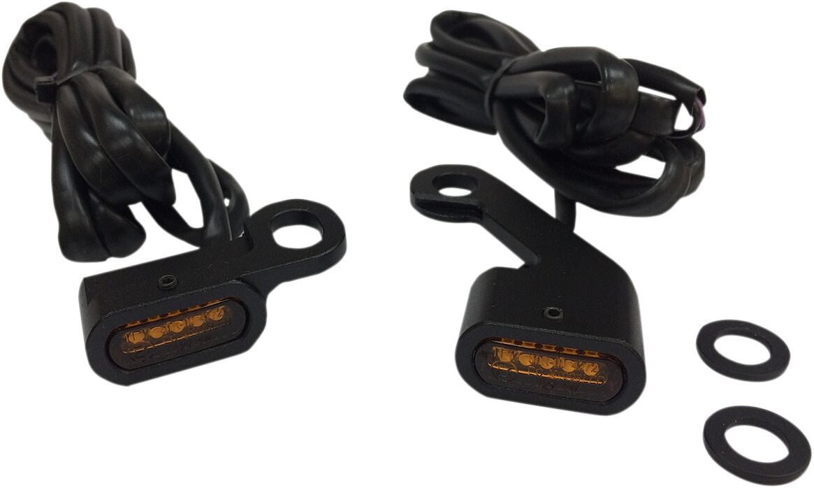 LIGHTS MARKER HANDLEBAR BLACK/AMBER LED