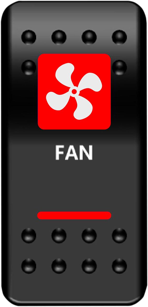 Klahvlüliti, ventilaator, punane
