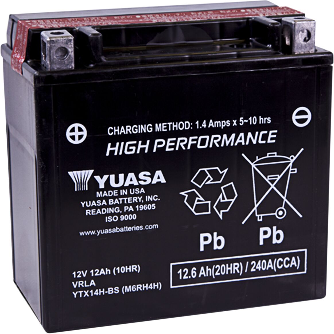Aku YTX® 12V, 150 mm x 86 mm x 145 mm, pliihape, hooldusvaba, vahetus, must