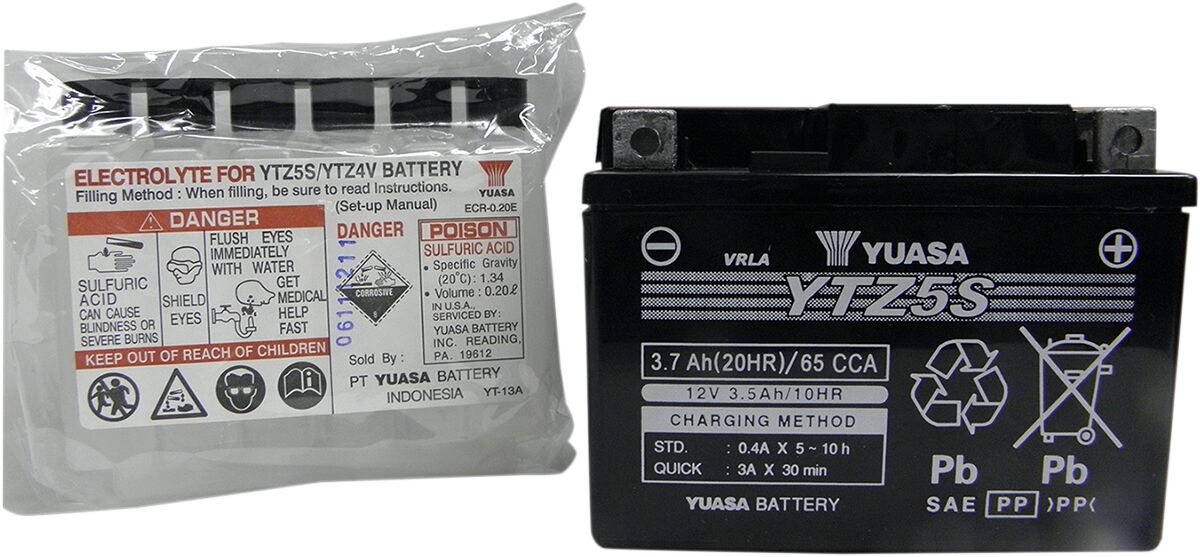 Aku YTZ® 12V, 111,76 mm x 70 mm x 83,82 mm, pliihape, hooldusvaba, asendus, must
