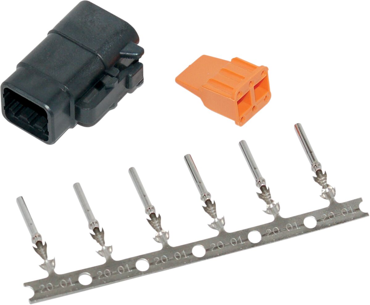 Pistik Deutsch DTM 6-SOCKET pistikukomplekt, must