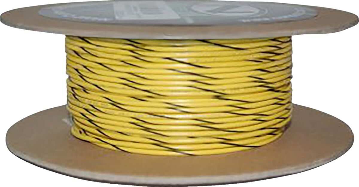 Juhe 20-gauge, primaarne, 100', kollane/must triip
