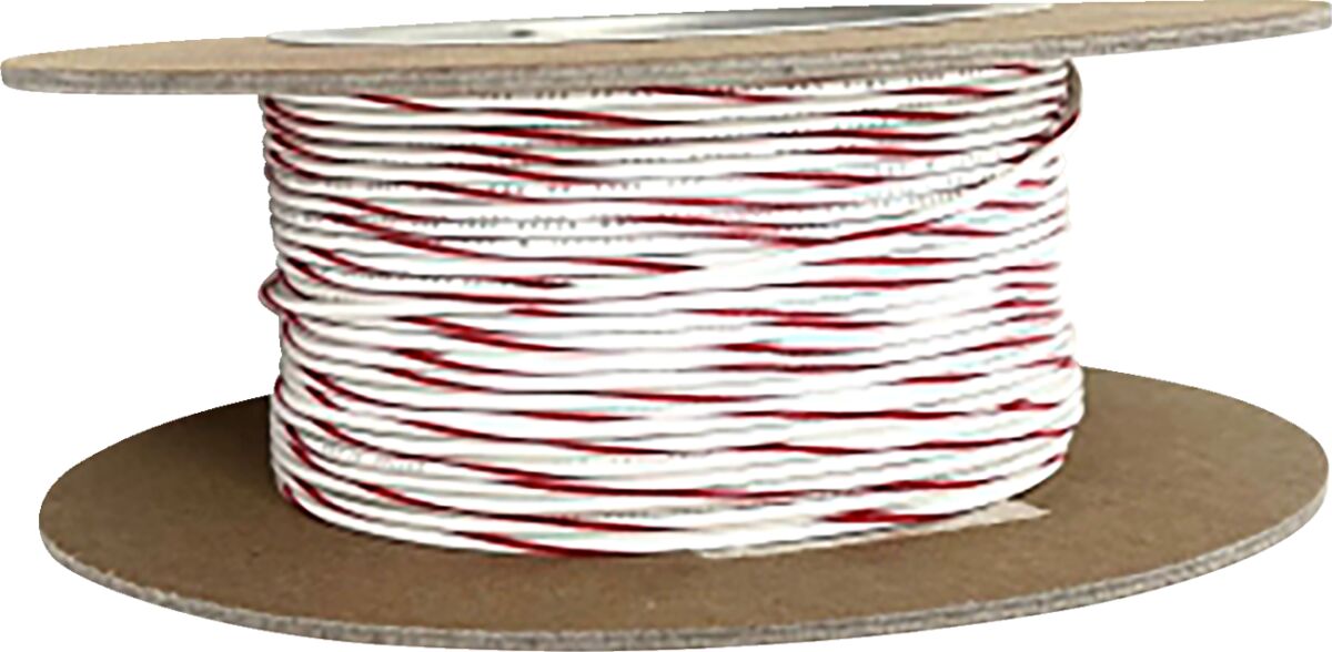 Juhe 20-gauge, primaarne, 100', valge/punane triip