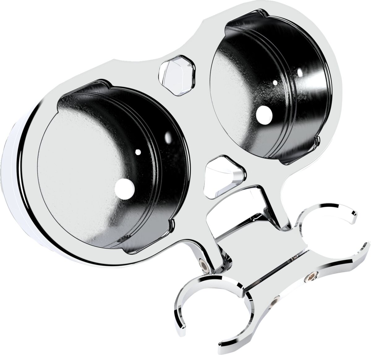 Näidiku kinnitus T-juhtrauale, topelt, 1.25", kroom