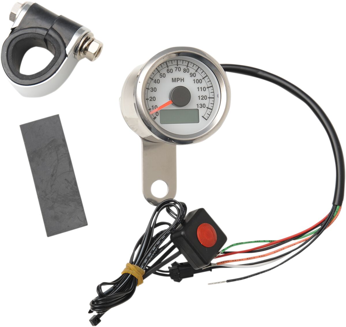 ELECTRONIC SPEEDOMETER 1.8" POLISHED WHITE FACE