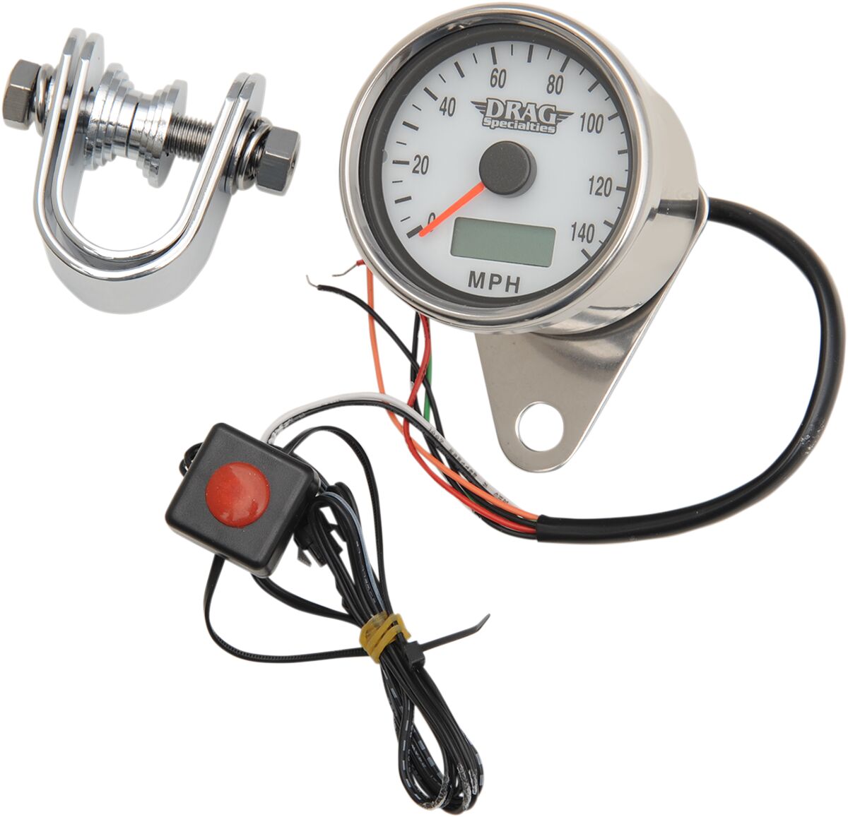 ELECTRONIC SPEEDOMETER 2.4" POLISHED WHITE FACE