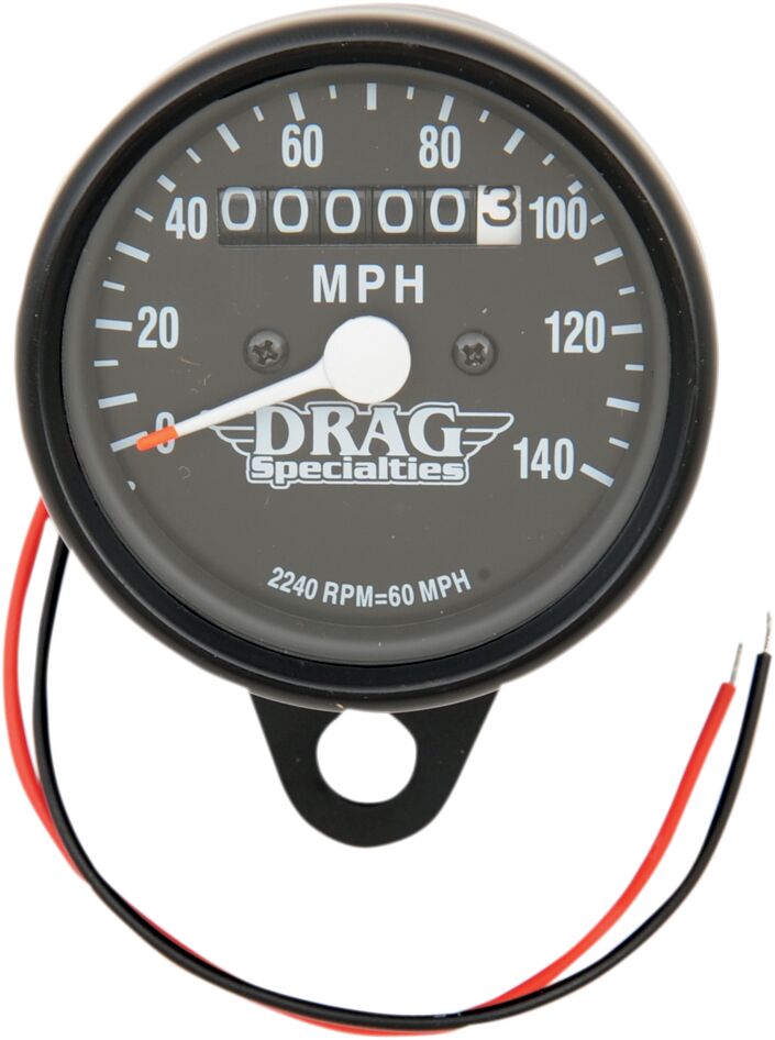 2.4" MECHANICAL SPEEDOMETER 2240:60 BLACK HOUSING BLACK FACE