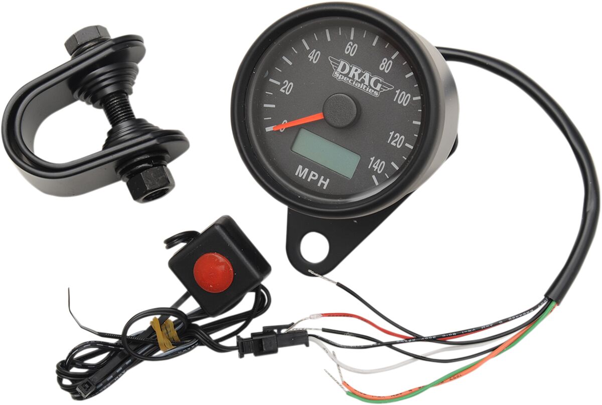 2.4" ELECTRONIC SPEEDOMETER BLACK HOUSING BLACK FACE