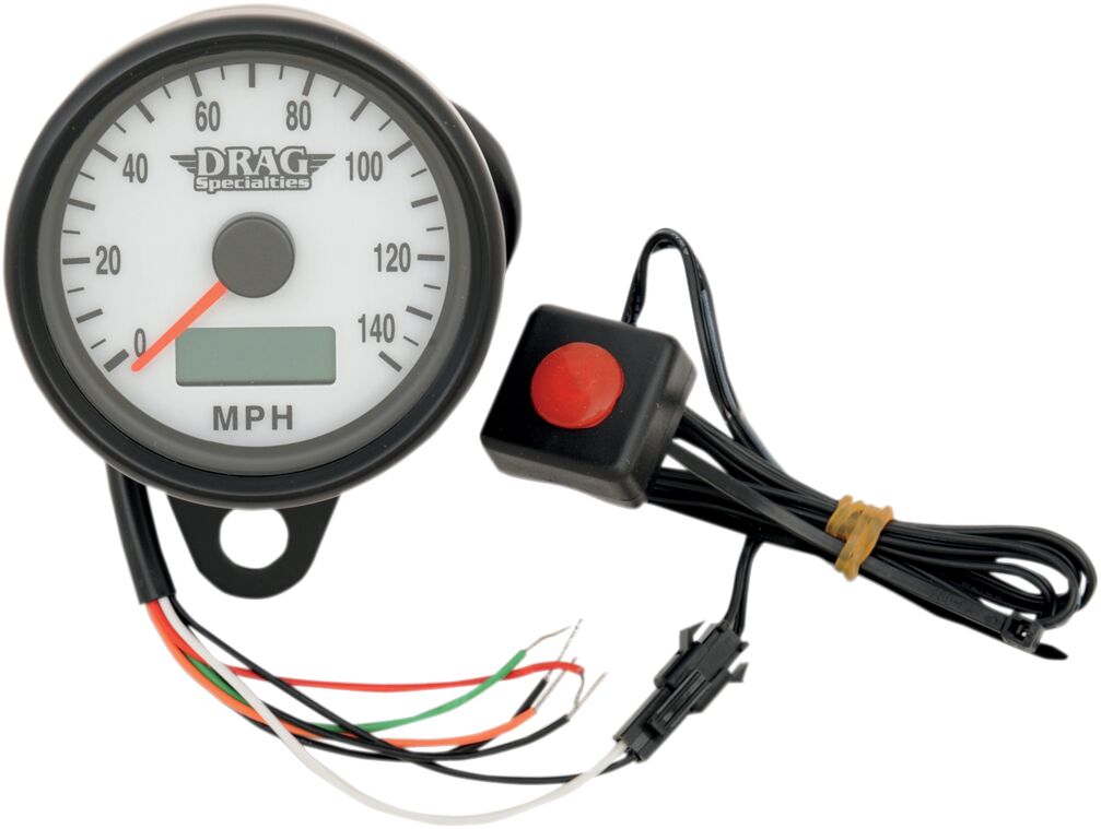 2.4" ELECTRONIC SPEEDOMETER BLACK HOUSING WHITE FACE