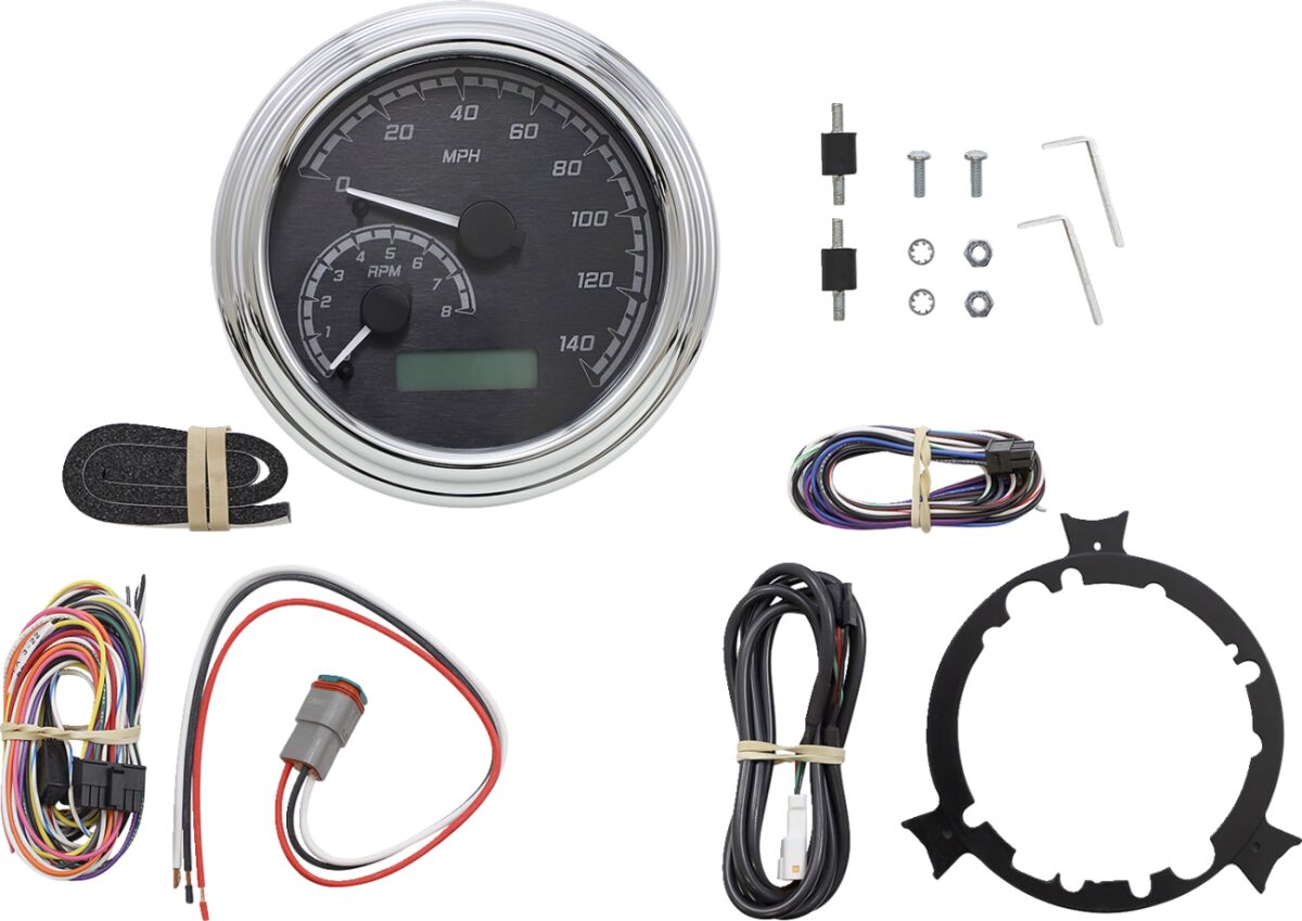 GAUGE SYSTEM MVX SERIES  4 5/8" CHROME BLACK GRAY