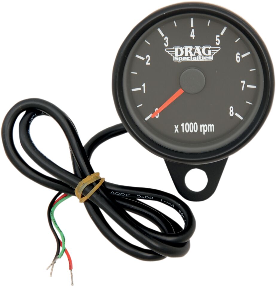 2.4" TACHOMETER 8000RPM LED BLACK HOUSING BLACK FACE