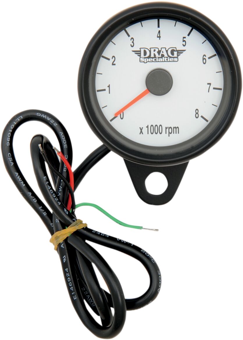 2.4" TACHOMETER 8000RPM LED BLACK HOUSING WHITE FACE