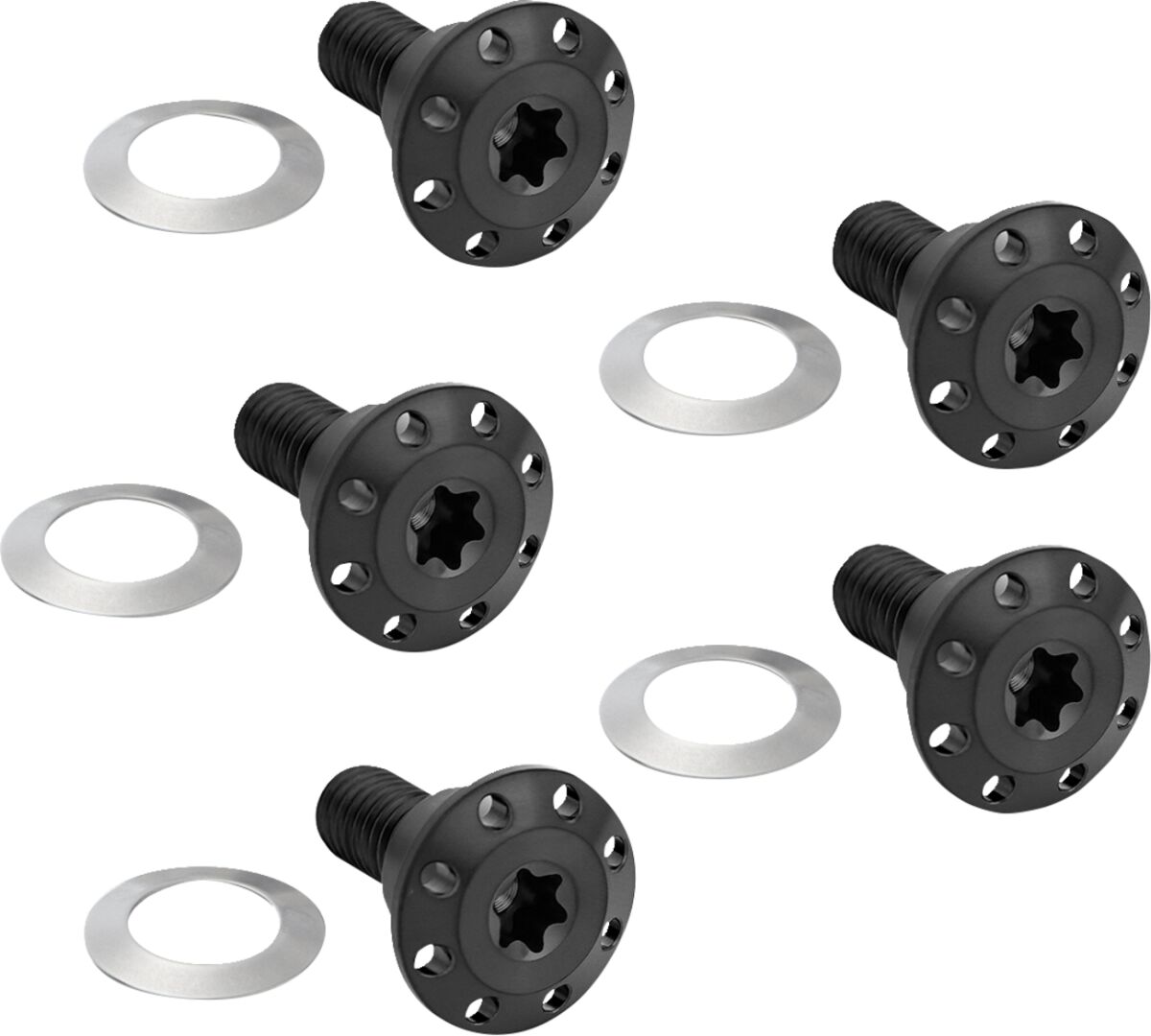 Esimese piduriketta poldikomplekt Holeshot, 5 tk, kodarakinnitus, must