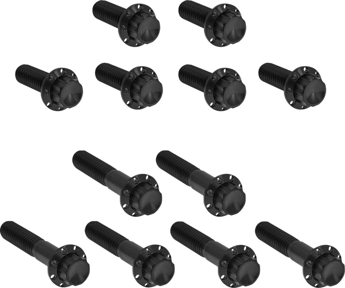 Kinnitusdetailide komplekt, titaan, 12PT, klapikangi kast, must