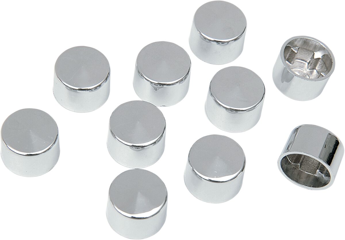 CHROME 12 POINT SCREW COVER 1/4"
