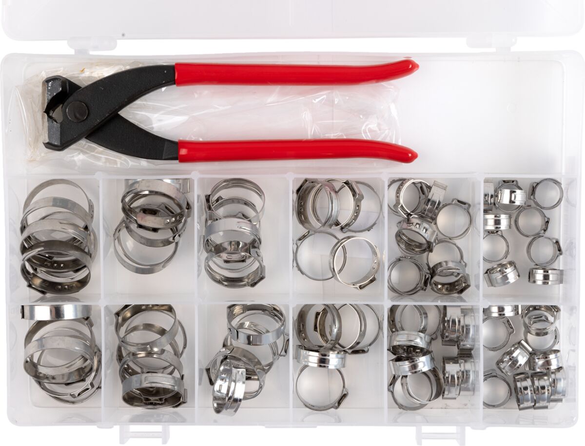 KIT, EAR CLAMP ASSORTMENT W JAW PINCER