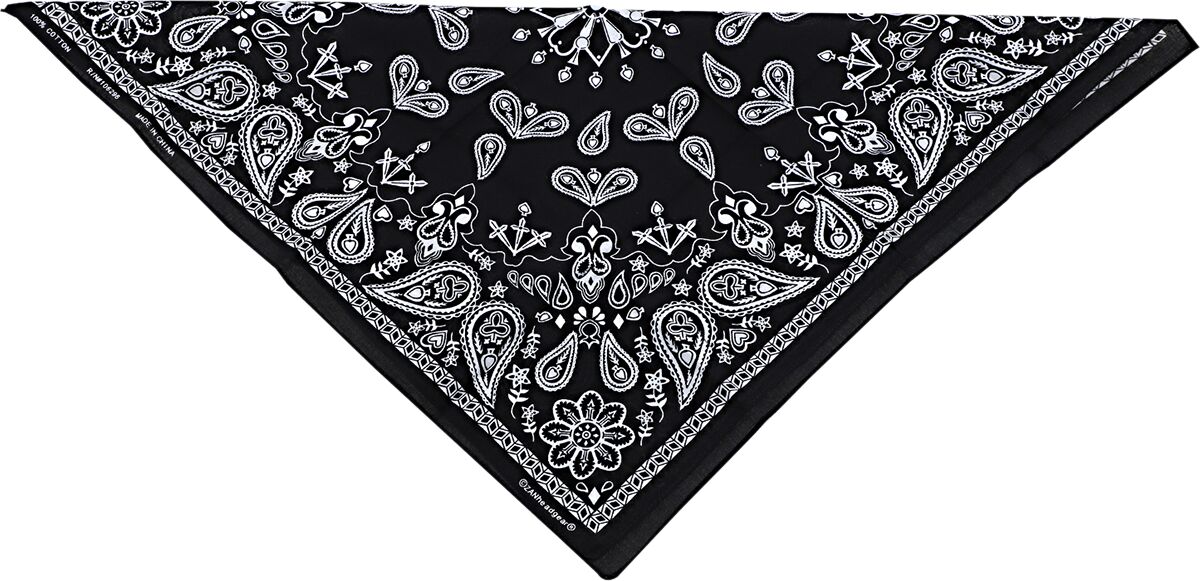 Paisley Cotton Bandana - Black
