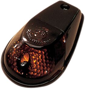 MARKER LIGHT FLUSH MOUNT BLACK BODY SMOKE LENS