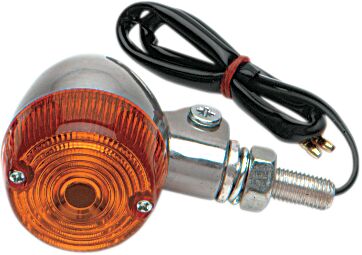 MARKER LIGHT ROUND #1 POLISHED ALUMINUM BODY AMBER LENS