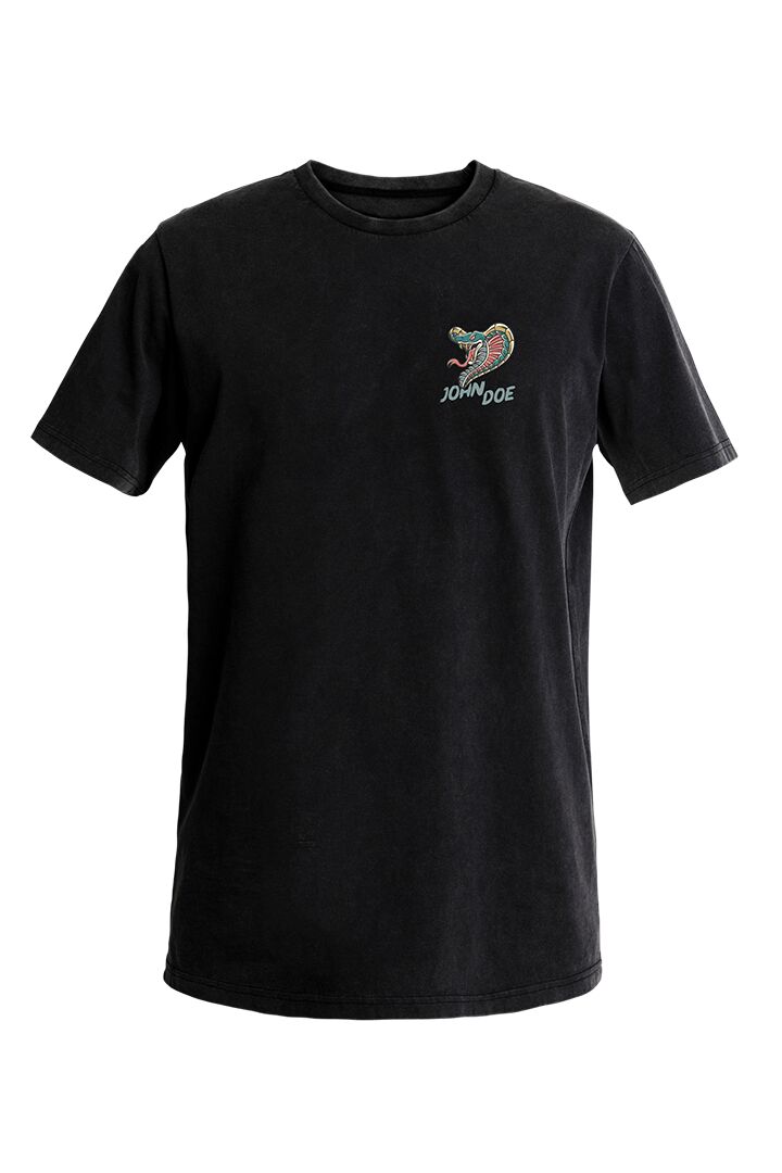 T-särk Snake II, must, 2XL