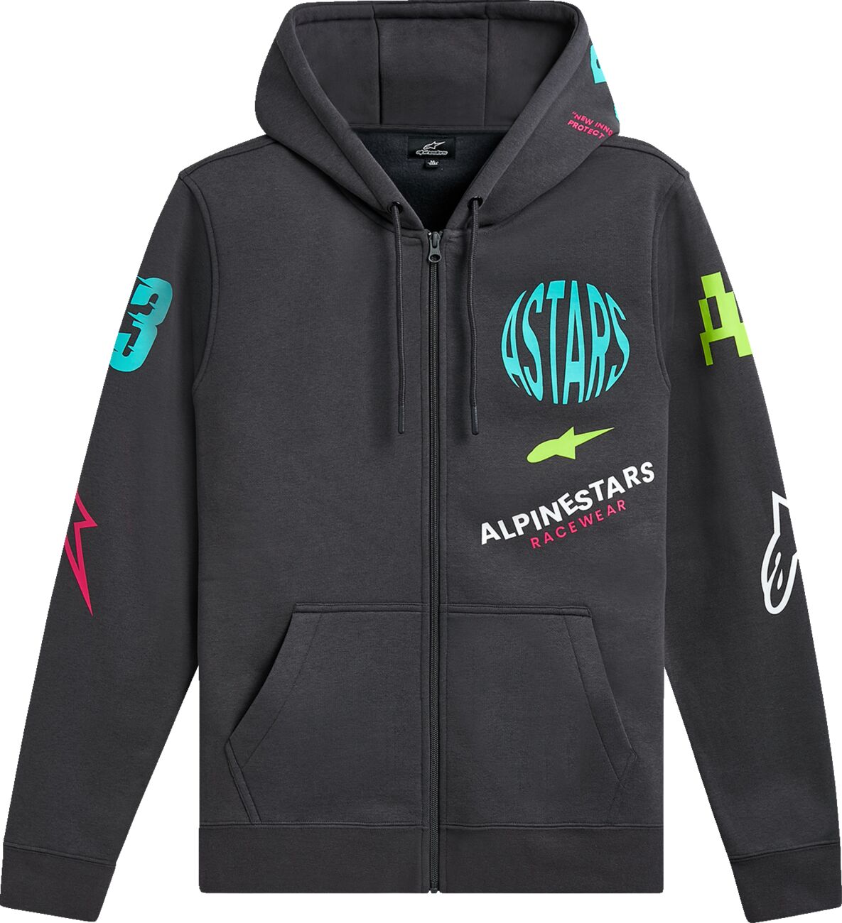 HOODIE ZIP VARIEGATE GUNMETAL M