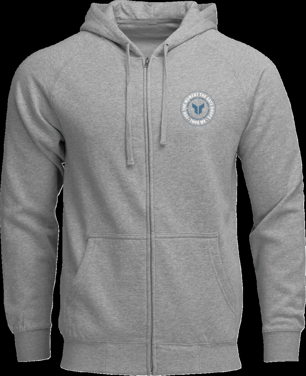 HOODIE ZIP UP BADGE HTR GRAY 3X