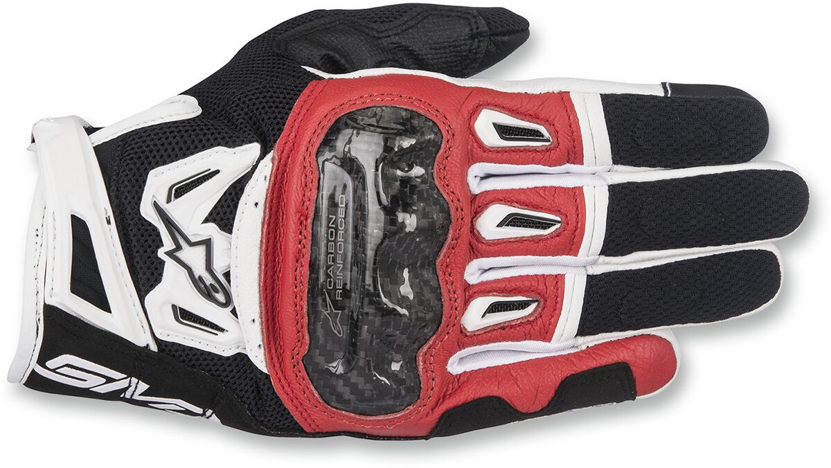 SMX-2 AIR CARBON V2 PERFORMANCE LEATHER GLOVES BLACK/RED/WHITE X-LARGE