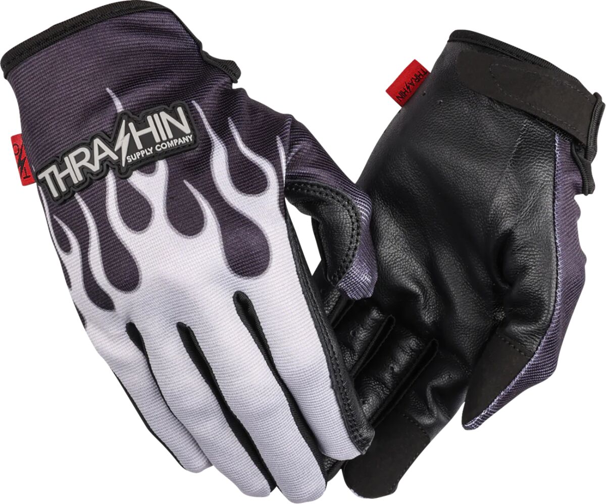 GLOVE FLAME STEALTH LEATHER PALM GRAY LARGE