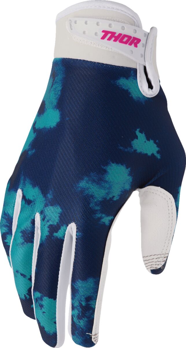 GLOVES LAUNCHMODE BLEACH WHT/AQ L