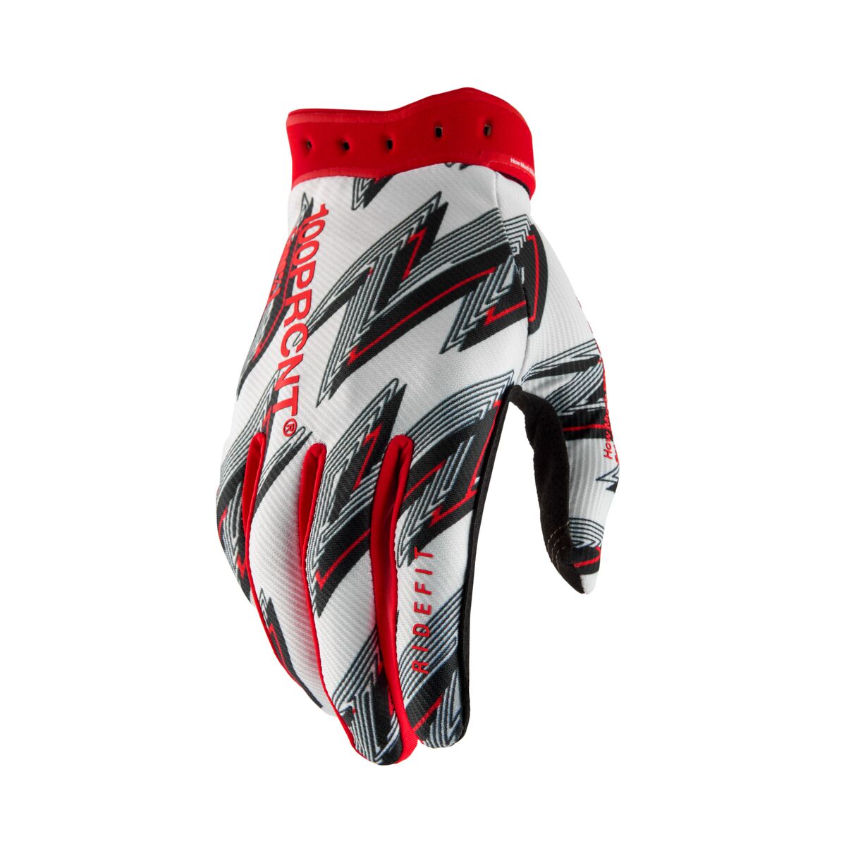 GLOVES RIDEFIT WHITE/RED - XL