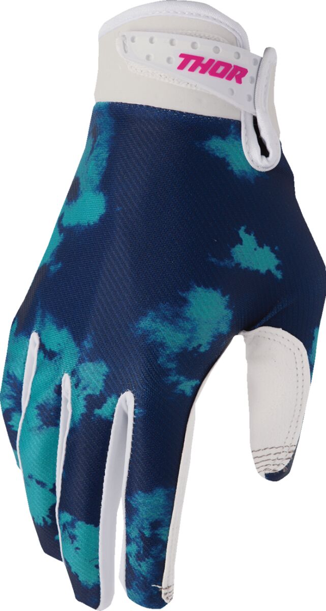 GLOVES YTH LAUNCHMODE BLEACH WHT/AQ XS